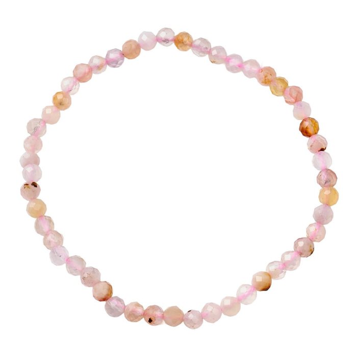 Cherry Quartz 4mm Faceted Bead Stretch Bracelet