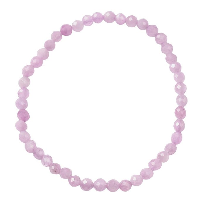 Pink Kunzite 4mm Faceted Bead Stretch Bracelet