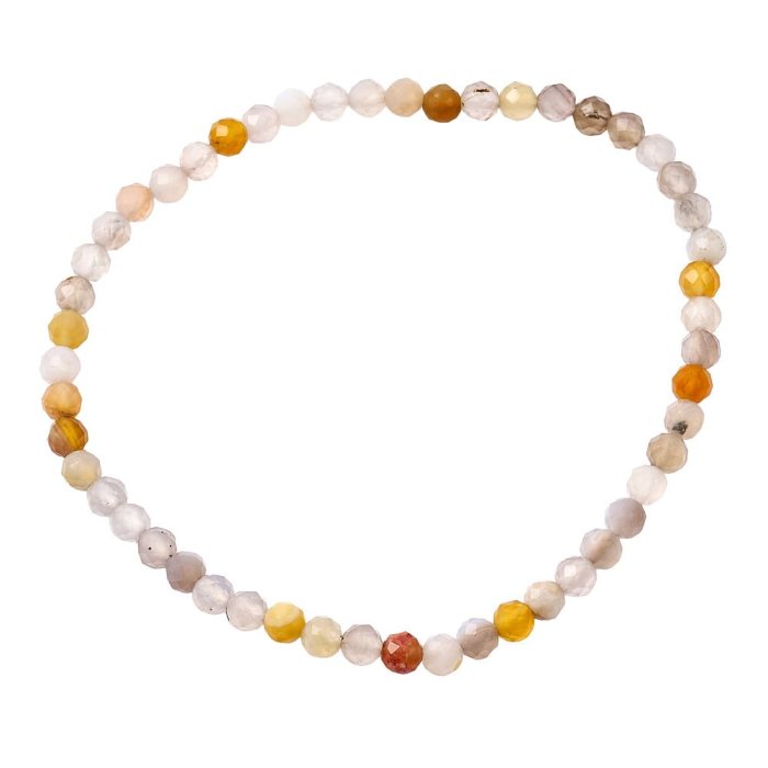 Botswana Agate 3mm Faceted Bead Stretch Bracelet