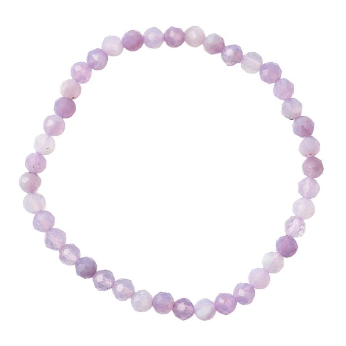 Lavender Amethyst 4mm Faceted Bead Stretch Bracelet