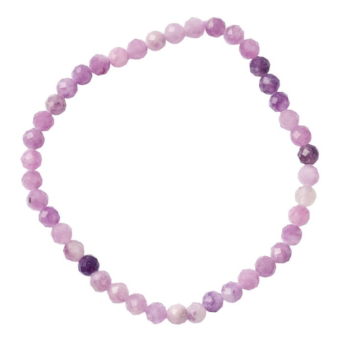 Lepidolite 4mm Faceted Bead Bracelet