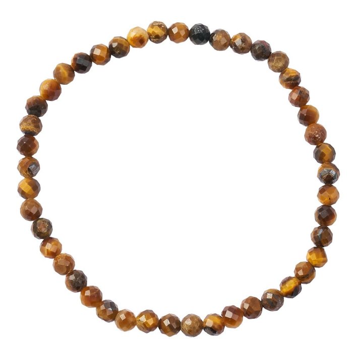 Tiger Eye 4mm Faceted Bead Stretch Bracelet