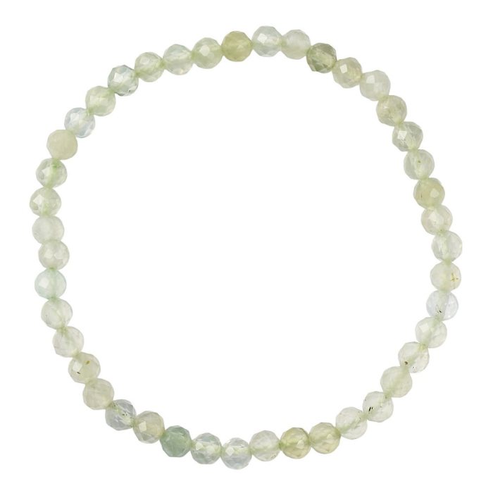 Prehnite 4mm Faceted Bead Stretch Bracelet