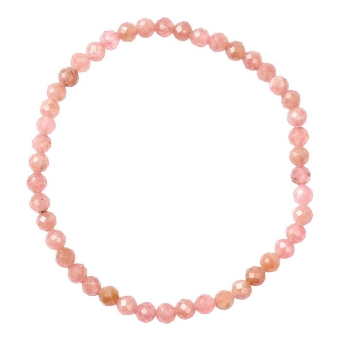 Rhodochrosite 4mm Faceted Bead Stretch Bracelet