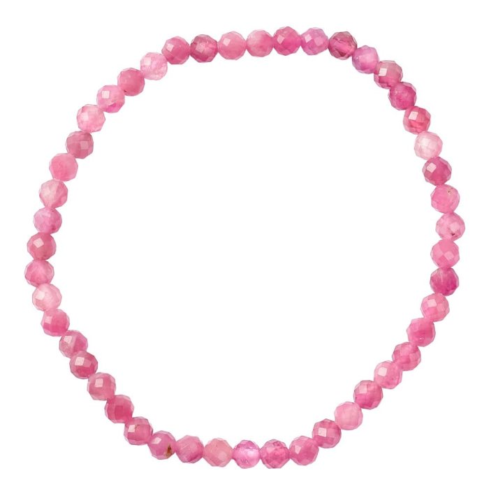 Pink Tourmaline/Rubellite A Grade Faceted Bead Bracelet