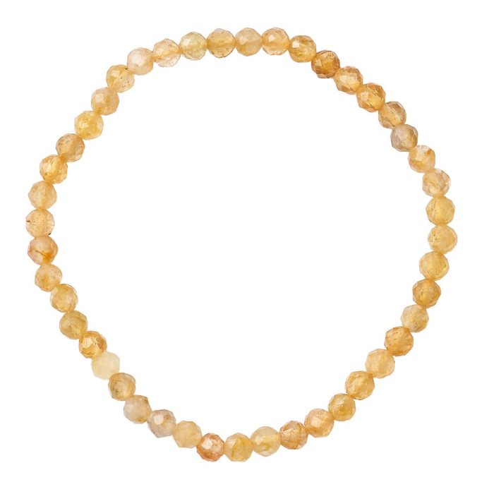 Yellow Tourmaline Faceted Bead Bracelet