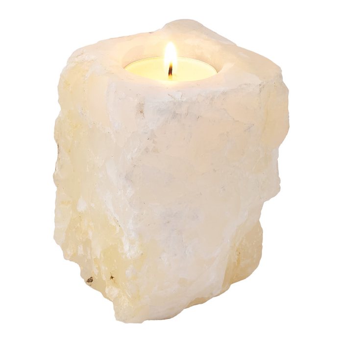 White Onyx Irregular Rustic Tealight Holder