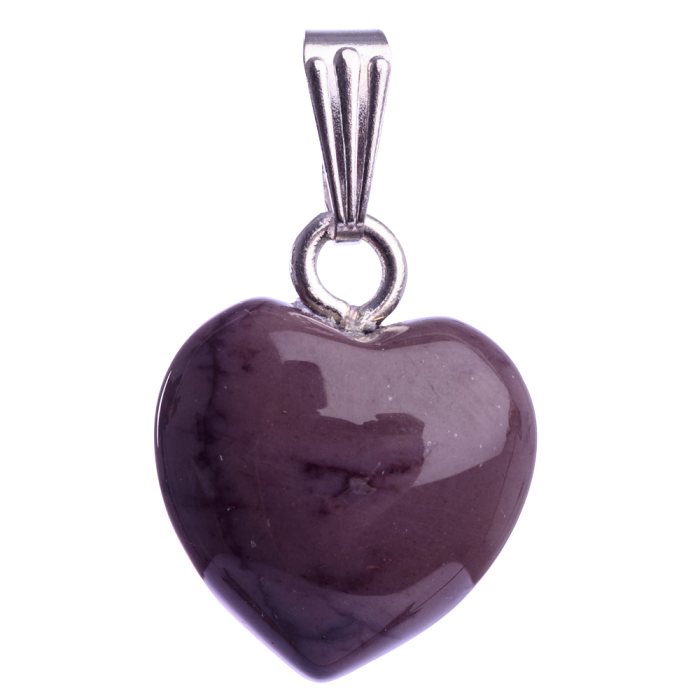 Mookaite Heart Pendant - Silver Plated