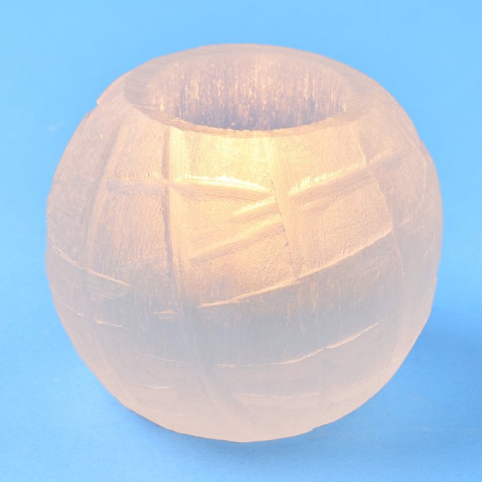 Selenite Snowball Tealight Holder