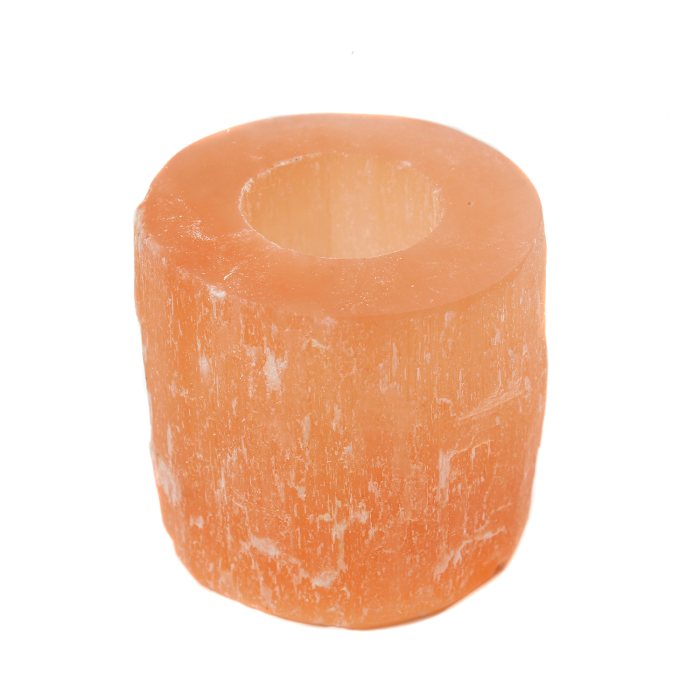 Selenite Orange Polished Top Tealight Holder
