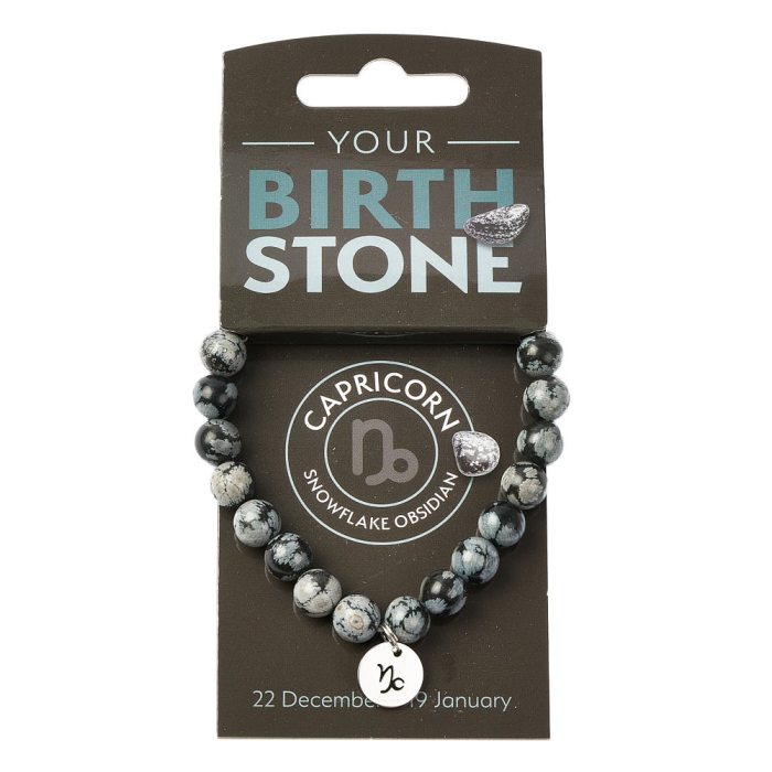 Birthstone Bracelet - Capricorn - Snowflake Obsidian