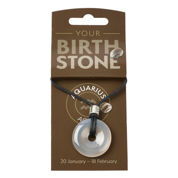 Birthstone Necklace - Aquarius - Agate