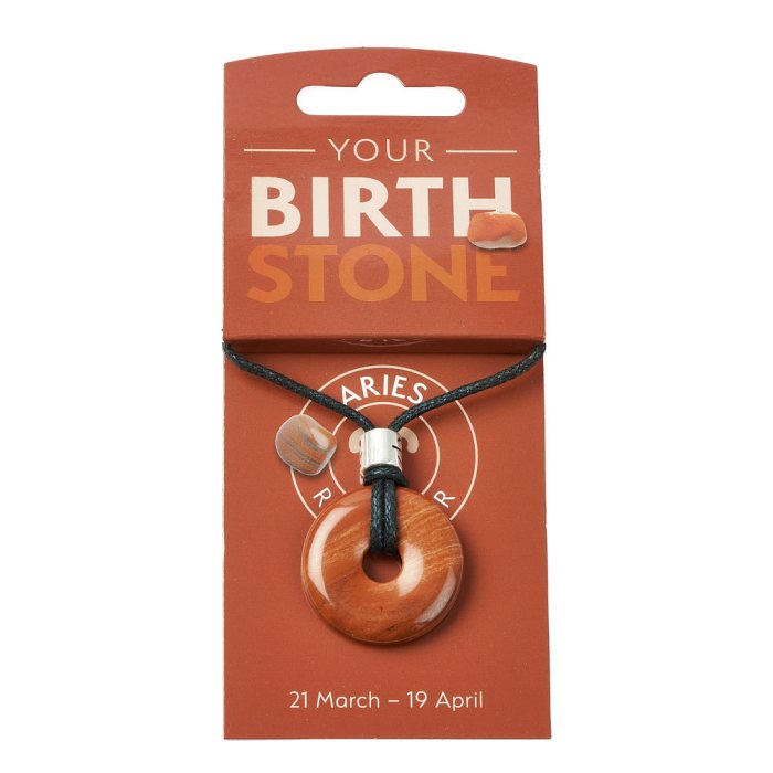 Birthstone Necklace - Aries - Red Jasper