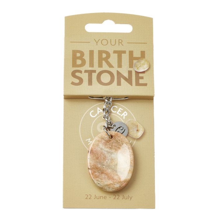 Birthstone Keyring - Cancer - Moonstone
