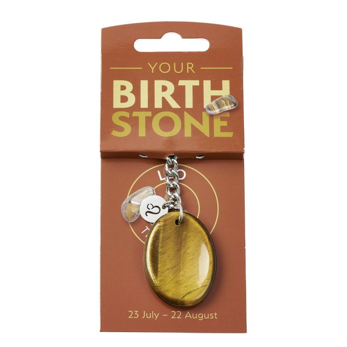 Birthstone Keyring - Leo - Tiger Eye