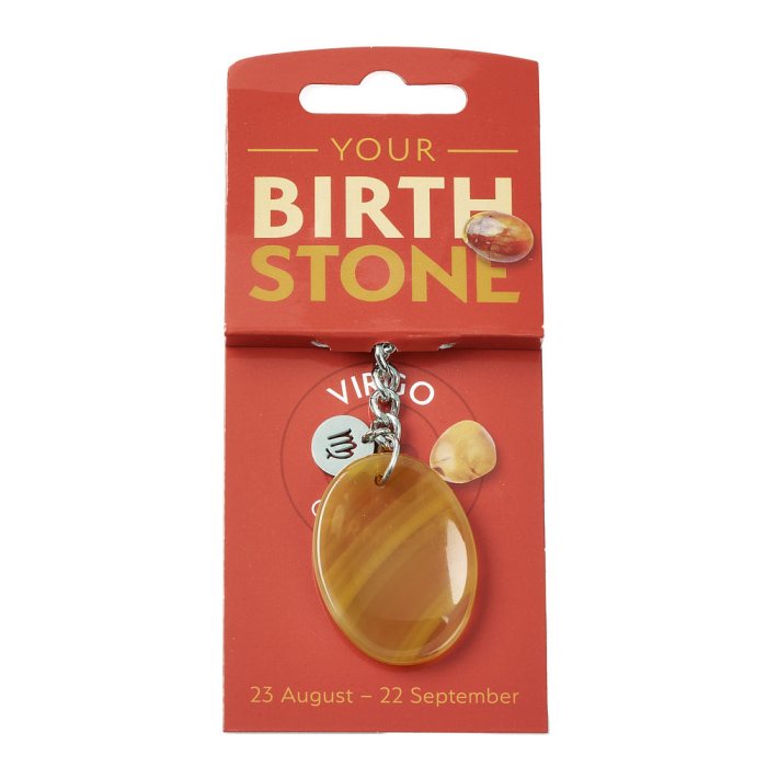 Birthstone Keyring - Virgo - Carnelian