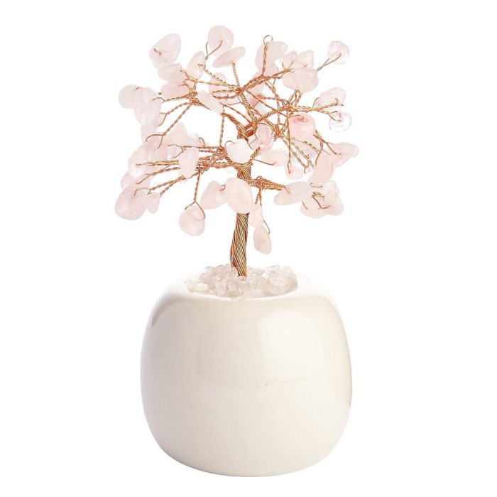Rose Quartz Gem Tree in Flowerpot