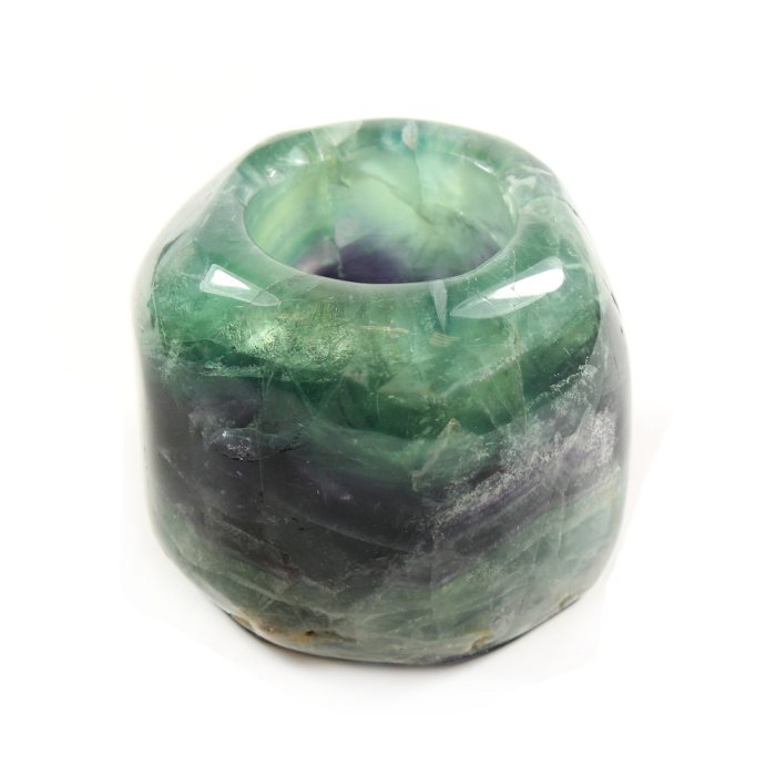 Polished Fluorite Tealight Holder