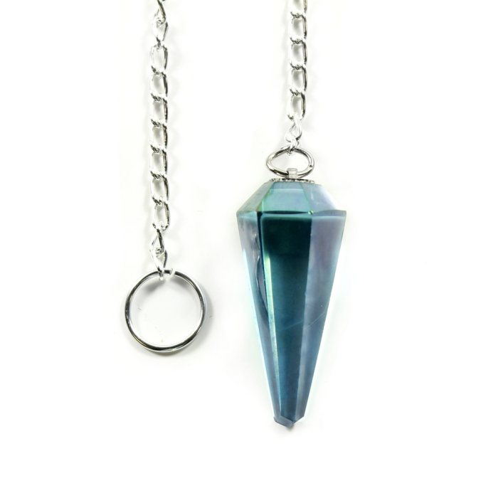 Aqua Aura Pointed Pendulum