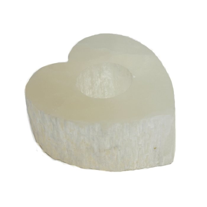 Selenite Heart Tealight Holder