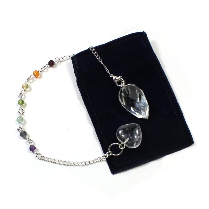Crystal Facet Grape Chakra Pendulum/Bracelet Combination