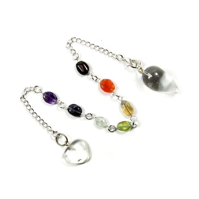 Rock Crystal Grape Chakra Pendulum/Bracelet Combination