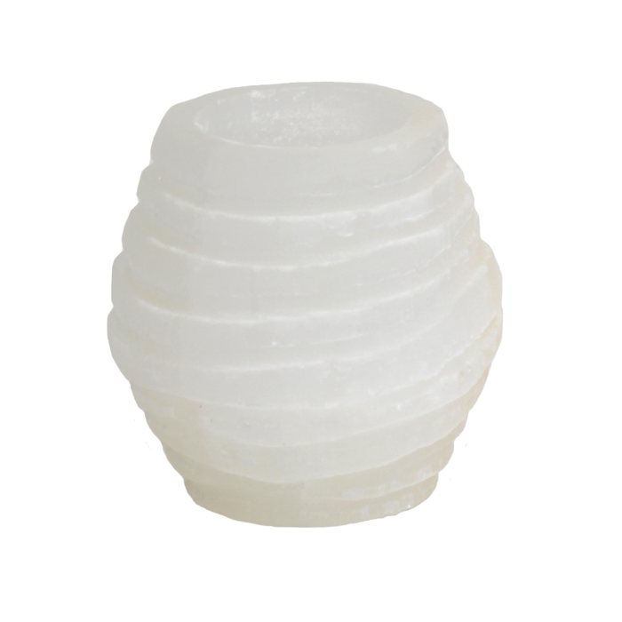 Selenite Barrel Tealight Holder