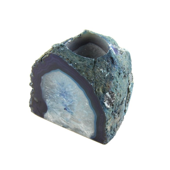 Agate End Tealight Holder Blue