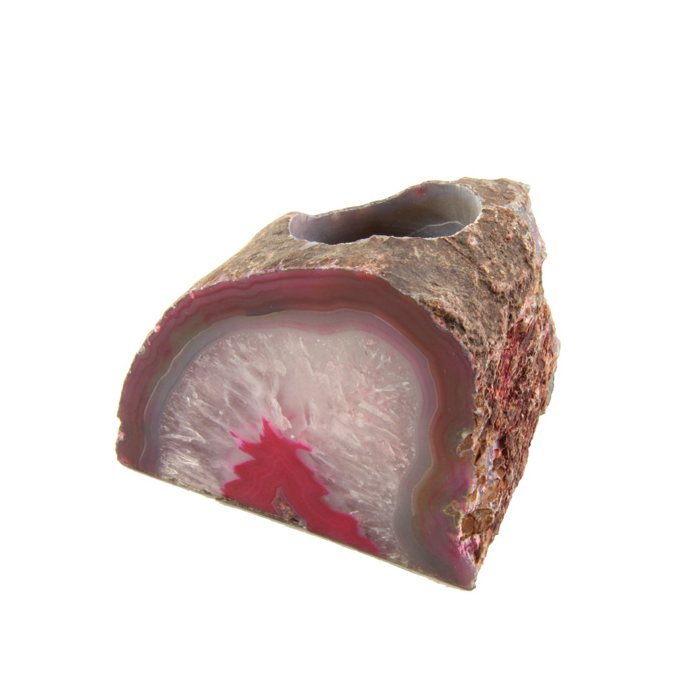 Agate End Tealight Holder Pink