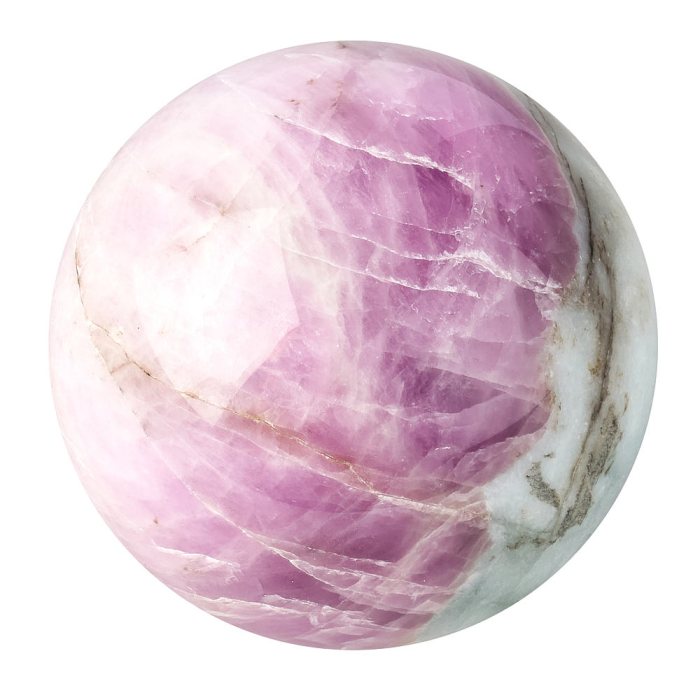 Polished Kunzite Sphere with Aquamarine - 0.41kg
